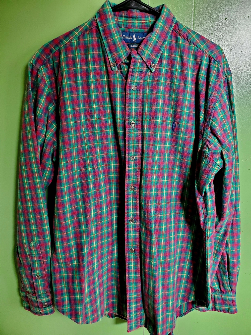 Ralph Lauren Green & Red Plaid Button-Down Shirt
